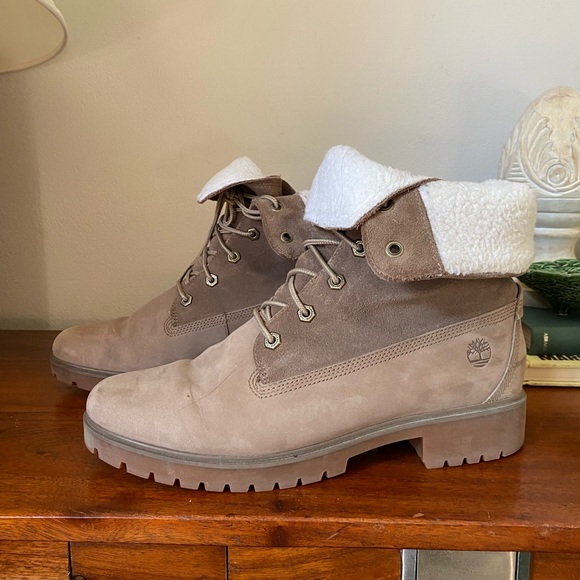 Women’s Timberland Jayne fold down fleece light brown nubuck boots - Picture 6 of 6